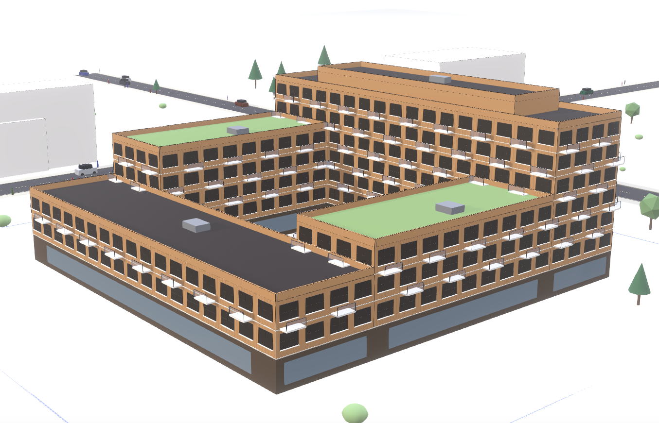 Live 3D massing model